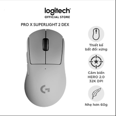 Chuột Gaming Logitech Pro X Superlight 2 Dex (Trắng) (910-007657)