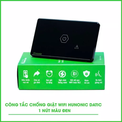 CÔNG TẮC CẢM ỨNG WIFI HUNONIC CSL (CHỐNG GIẬT, CAO ÁP) (Đen) (HNP01UVD)