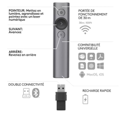 Bút trình chiếu Logitech Spotlight (Xám) (910-004863)