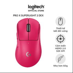 Chuột Logitech PRO X SUPERLIGHT 2 DEX (Hồng) (910-007375)
