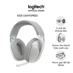 Tai nghe Gaming không dây choàng đầu Logitech G321 (Trắng) (981-001570)