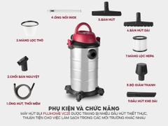 Máy hút bụi khô và ướt công nghiệp Fujihome VC20 (Phiên bản mới - Có tính năng thổi)