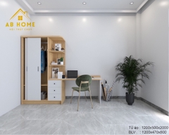 Combo Tủ Áo 1.2m + Bàn Làm Việc (Đã bao gồm VAT)