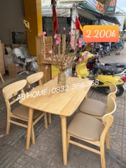 Bàn ăn mặt gỗ 60*1,2M