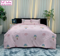 BỘ DRAP LỤA TENCEL 5 MÓN THẮNG LỢI HOẠ TIẾT