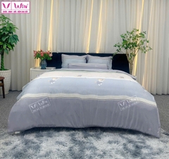 BỘ DRAP LỤA TENCEL 5 MÓN THẮNG LỢI HOẠ TIẾT