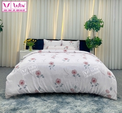BỘ DRAP LỤA TENCEL 5 MÓN THẮNG LỢI HOẠ TIẾT