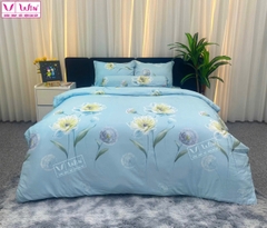 BỘ DRAP LỤA TENCEL 5 MÓN THẮNG LỢI HOẠ TIẾT