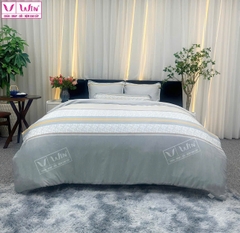 BỘ DRAP LỤA TENCEL 5 MÓN THẮNG LỢI HOẠ TIẾT
