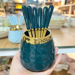 Giỏ thìa,dĩa viền vàng