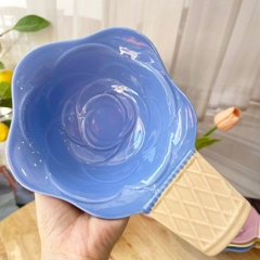 Bát kem hoa