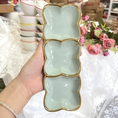 Khay gia vị viền vàng 3 ngăn