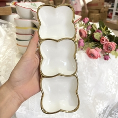 Khay gia vị viền vàng 3 ngăn
