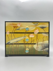 SƠN MÀI MỸ NGHỆ - TỦ HOA SEN 3 TẦNG