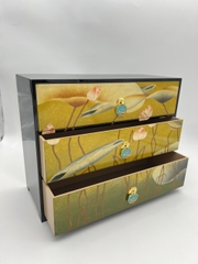 SƠN MÀI MỸ NGHỆ - TỦ HOA SEN 3 TẦNG