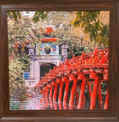 Tranh sơn mài - Cầu Thê Húc