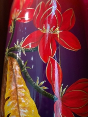 Sơn mài mỹ nghệ - Bình hoa Hỏa Liên