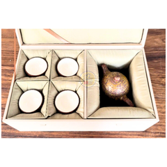 GỐM SỨ - BỘ ẤM CHÉN KIM SA HỘP VẢI