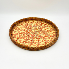 Khay tròn mây tre đan f40