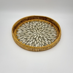 Khay mây khảm trai f30