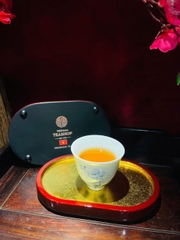 Cặp Lót ly Trà sơn mài Sơn Son Thếp Vàng