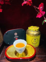 Cặp Lót ly Trà sơn mài Sơn Son Thếp Vàng