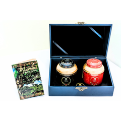 TRÀ SHAN TUYẾT CỔ THỤ - HÔP SƠN MÀI SET HỒNG - BẠCH