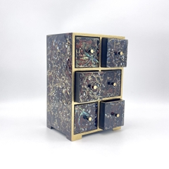 SƠN MÀI MỸ NGHỆ - TỦ KHẢM ỐC 6 NGĂN