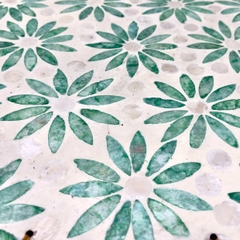 Khay mây tre đan khảm ngọc trai Φ40