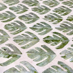 Khay mây tre đan khảm ngọc trai Φ40