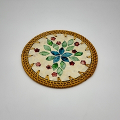 Khay mây tre đan ngọc trai Φ30