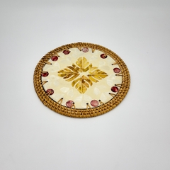 Khay mây tre đan ngọc trai Φ30