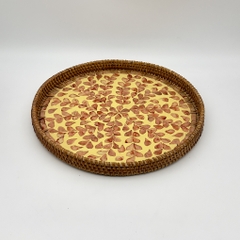Khay mây tre đan ngọc trai Φ30