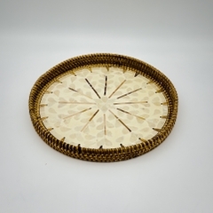 Khay mây tre đan ngọc trai Φ30
