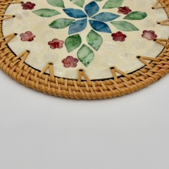 Khay mây tre đan ngọc trai Φ30