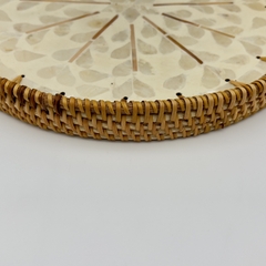 Khay mây tre đan ngọc trai Φ30