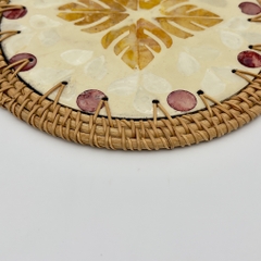 Khay mây tre đan ngọc trai Φ30