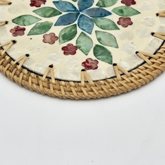 Khay mây tre đan ngọc trai Φ30