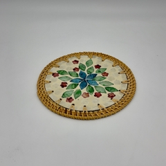 Khay mây tre đan ngọc trai Φ30