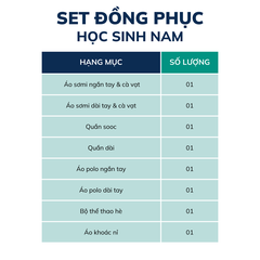 SET ĐỒNG PHỤC HỌC SINH NAM