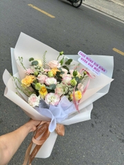 hoa hồng mix tone vàng hồng kem