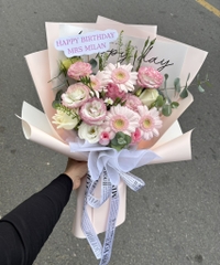 cát tường mix tone hồng