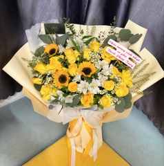 Bó Hoa Hồng  mix đồng tiền SP000026