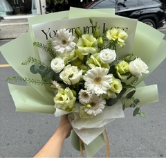 bó hoa cát tường mix đồng tiền