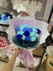 💙 Bó Hoa Sáp Xanh Pastel 20 Bông – Tươi Mát & Ấn Tượng Lâu Dài