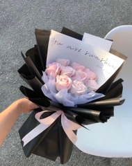 Bó hoa sáp hồng nhạt