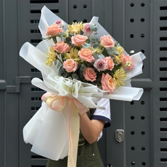 Bó Hoa Hồng  mix đồng tiền SP000026