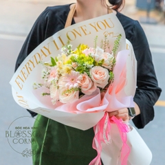 💖 Bó Hoa Pastel Hồng – Ngọt Ngào Như Lời Tỏ Tình