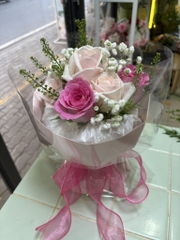 bó hoa hồng mix cát tường