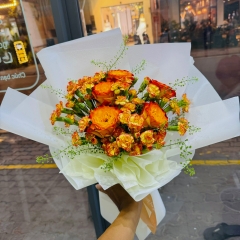 Hoa Hồng mix Cẩm Chướng cam SP000126